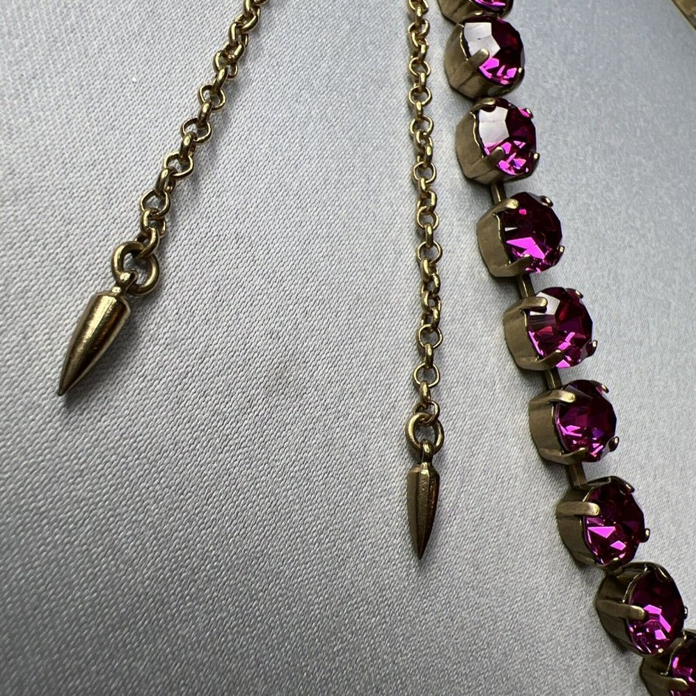 Loren Hope Arista Slider Necklace Fuchsia Deep Pink 18K Gold Finish No b… - Picture 4 of 10